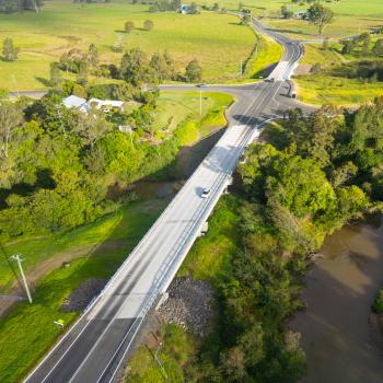 Reconstructed bridge in rural Australia