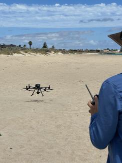 Drone monitoring of at-risk coastal areas in Western Australia. 