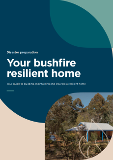 The cover of the "Your bushfire resilient home" disaster preparation booklet