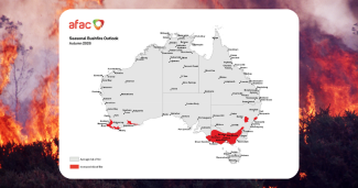 AFAC seasonal bushfire outlook 2026