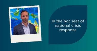 In the hot seat of national crisis response, picture of David long